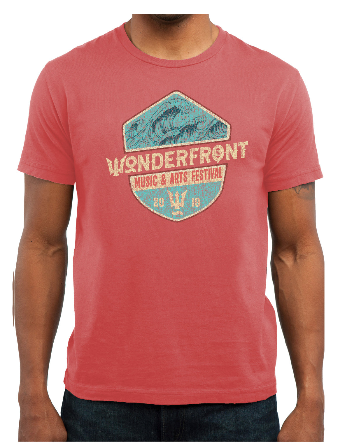 Washed Red Lineup Short Sleeve Crew